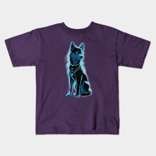 Neon Glow Dog - Cyberpunk Pop Art Animal Tee Kids T-Shirt